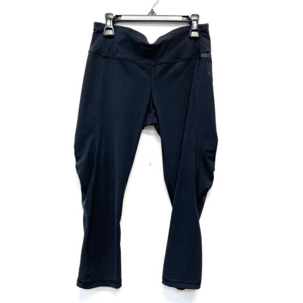 Lululemon Women's‎ Black Ruched Sides Cropped Leggings Size 4
